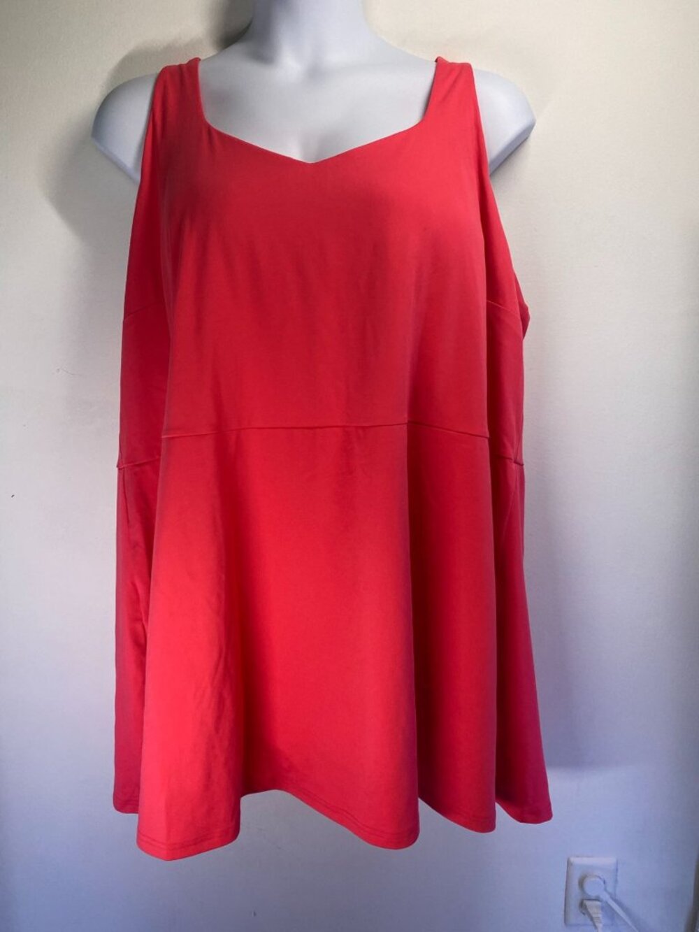 NEW All In Motion Womens 4X Coral Red Sports Dress Built-In Bra & Pockets